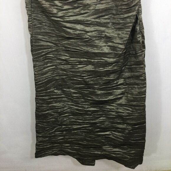 Alex Evenings Pewter Crinkle Fitted Floral Embroidered Dress Gown Size 8 - Picture 7 of 12